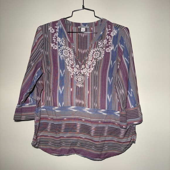 Coldwater Creek Embroidered Multi Color Tunic - Picture 2 of 7